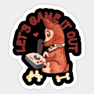 Lets Game It Out - Gamer Dog Corgi Lover Sticker